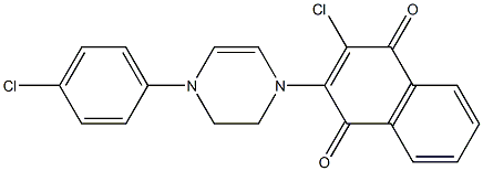 2-[[4-(4-クロロフェニル)-1,2,3,4-テトラヒドロピラジン]-1-イル]-3-クロロ-1,4-ナフトキノン 化学構造式