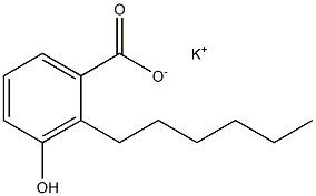 2-Hexyl-3-hydroxybenzoic acid potassium salt 结构式