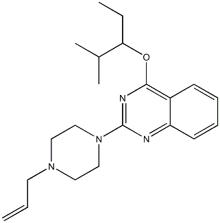 2-[4-(2-Propenyl)-1-piperazinyl]-4-(1-ethyl-2-methylpropyloxy)quinazoline 结构式