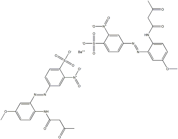 Bis[4-[2-(1,3-dioxobutylamino)-5-methoxyphenylazo]-2-nitrobenzenesulfonic acid]barium salt 结构式