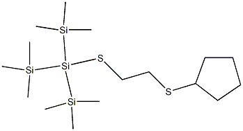 Tris(trimethylsilyl)[2-(cyclopentylthio)ethylthio]silane Structure