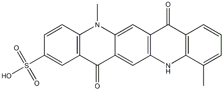 5,7,12,14-テトラヒドロ-5,11-ジメチル-7,14-ジオキソキノ[2,3-b]アクリジン-2-スルホン酸 化学構造式