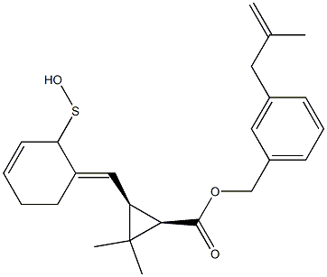 (1R,3S)-2,2-Dimethyl-3-[[(3E)-2,3,4,5-tetrahydro-2-oxothiophen]-3-ylidenemethyl]cyclopropane-1-carboxylic acid-3-(2-methyl-2-propenyl)benzyl ester Structure