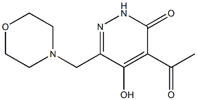 4-アセチル-5-ヒドロキシ-6-モルホリノメチルピリダジン-3(2H)-オン 化学構造式