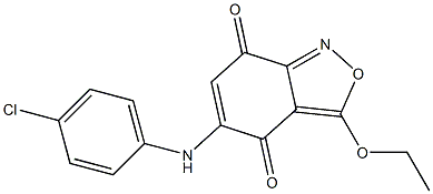 3-エトキシ-5-(4-クロロフェニルアミノ)-2,1-ベンゾイソオキサゾール-4,7-ジオン 化学構造式