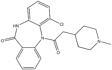 6-Chloro-5-[(1-methylpiperidin-4-yl)acetyl]-5H-dibenzo[b,e][1,4]diazepin-11(10H)-one 结构式