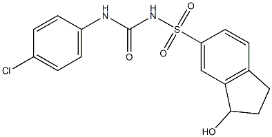 N-[(4-Chlorophenyl)carbamoyl]-3-hydroxyindane-5-sulfonamide Structure