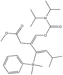 (3Z,4Z)-3-[[(Diisopropylamino)carbonyloxy]methylene]-4-(dimethylphenylsilyl)-6-methyl-4-heptenoic acid methyl ester Structure