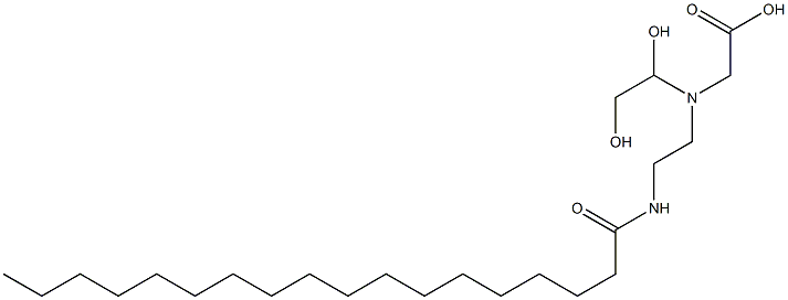 N-(1,2-Dihydroxyethyl)-N-[2-(octadecanoylamino)ethyl]aminoacetic acid Structure