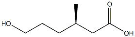 (R)-3-メチル-6-ヒドロキシヘキサン酸 化学構造式
