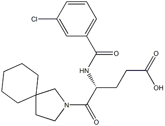 (R)-4-(3-Chlorobenzoylamino)-5-oxo-5-(2-azaspiro[4.5]decan-2-yl)valeric acid Structure