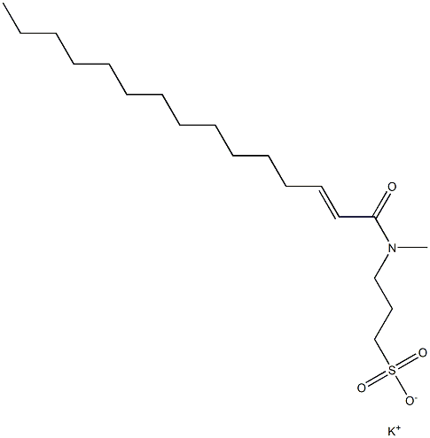 3-[N-(2-Pentadecenoyl)-N-methylamino]-1-propanesulfonic acid potassium salt 结构式