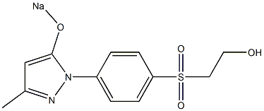 1-[p-(2-ヒドロキシエチルスルホニル)フェニル]-3-メチル-5-ソジオオキシ-1H-ピラゾール 化学構造式