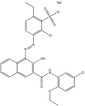 2-Chloro-6-ethyl-3-[[3-[[(3-chloro-6-ethoxyphenyl)amino]carbonyl]-2-hydroxy-1-naphtyl]azo]benzenesulfonic acid sodium salt 结构式