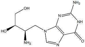 2-Amino-9-[(2R,3R)-2-amino-3,4-dihydroxybutyl]-1,9-dihydro-6H-purin-6-one,,结构式