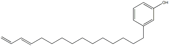 3-(12,14-ペンタデカジエニル)フェノール 化学構造式