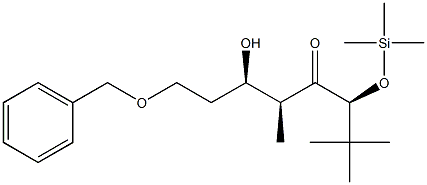 [3S,5S,6R,(+)]-6-Hydroxy-2,2,5-trimethyl-3-(trimethylsiloxy)-8-benzyloxy-4-octanone Structure