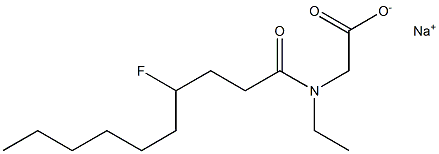 N-Ethyl-N-(4-fluorodecanoyl)glycine sodium salt Structure