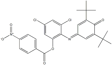 4-[[2,4-Dichloro-6-[(4-nitrobenzoyl)oxy]phenyl]imino]-2,6-di-tert-butyl-2,5-cyclohexadien-1-one,,结构式