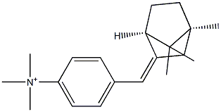 N,N,N-Trimethyl-4-[[(1S,4R)-bornan-3-ylidene]methyl]benzenaminium Struktur