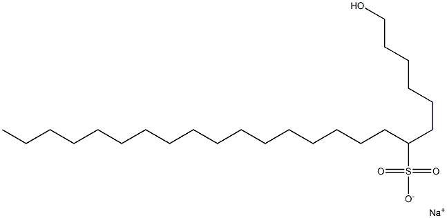 1-Hydroxytetracosane-7-sulfonic acid sodium salt,,结构式