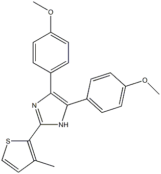 4,5-Bis(4-methoxyphenyl)-2-(3-methyl-2-thienyl)-1H-imidazole 结构式