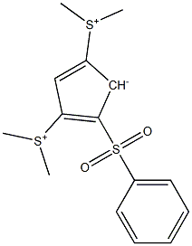 4-Phenylsulfonyl-1,3-bis(dimethylsulfonio) cyclopentadienide Structure