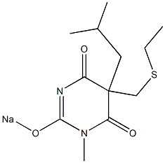 5-(Ethylthiomethyl)-5-isobutyl-1-methyl-2-sodiooxy-4,6(1H,5H)-pyrimidinedione|