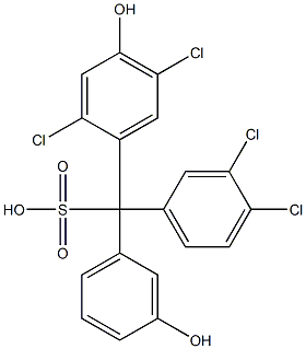 (3,4-Dichlorophenyl)(2,5-dichloro-4-hydroxyphenyl)(3-hydroxyphenyl)methanesulfonic acid Structure