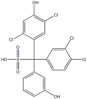 (3,4-Dichlorophenyl)(2,5-dichloro-4-hydroxyphenyl)(3-hydroxyphenyl)methanesulfonic acid Struktur