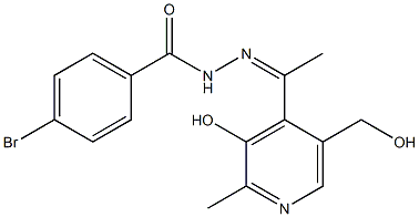 1-(2-Methyl-3-hydroxy-5-hydroxymethylpyridin-4-yl)ethanone 4-bromobenzoyl hydrazone Struktur