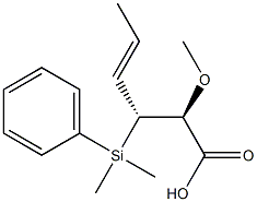 (2S,3R,4E)-2-Methoxy-3-[dimethyl(phenyl)silyl]-4-hexenoic acid Struktur