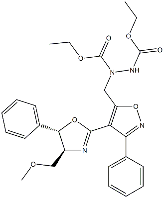 1-[[3-Phenyl-4-[(4S,5S)-4-methoxymethyl-5-phenyl-2-oxazolin-2-yl]isoxazol-5-yl]methyl]-1,2-hydrazinedicarboxylic acid diethyl ester Structure