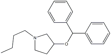 1-Butyl-3-diphenylmethoxypyrrolidine,,结构式