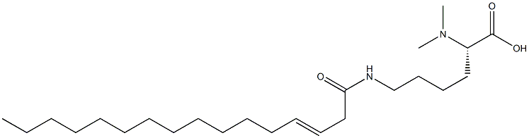 N6-(3-ヘキサデセノイル)-N2,N2-ジメチルリシン 化学構造式