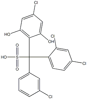 (3-Chlorophenyl)(2,4-dichlorophenyl)(4-chloro-2,6-dihydroxyphenyl)methanesulfonic acid 结构式