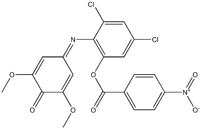 4-[[2,4-Dichloro-6-[(4-nitrobenzoyl)oxy]phenyl]imino]-2,6-dimethoxy-2,5-cyclohexadien-1-one Struktur