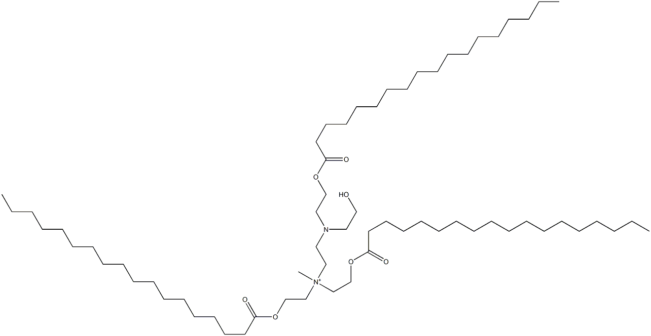 N-[2-[(2-ヒドロキシエチル)[2-[(1-オキソオクタデシル)オキシ]エチル]アミノ]エチル]-N-メチル-2-[(1-オキソオクタデシル)オキシ]-N-[2-[(1-オキソオクタデシル)オキシ]エチル]エタンアミニウム 化学構造式