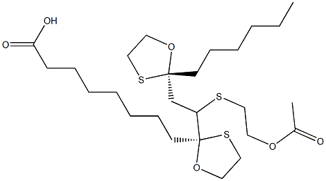 8-[(2R)-2-[1-[(2-Acetyloxyethyl)thio]-2-[(2S)-2-hexyl-1,3-oxathiolan-2-yl]ethyl]-1,3-oxathiolan-2-yl]octanoic acid Struktur