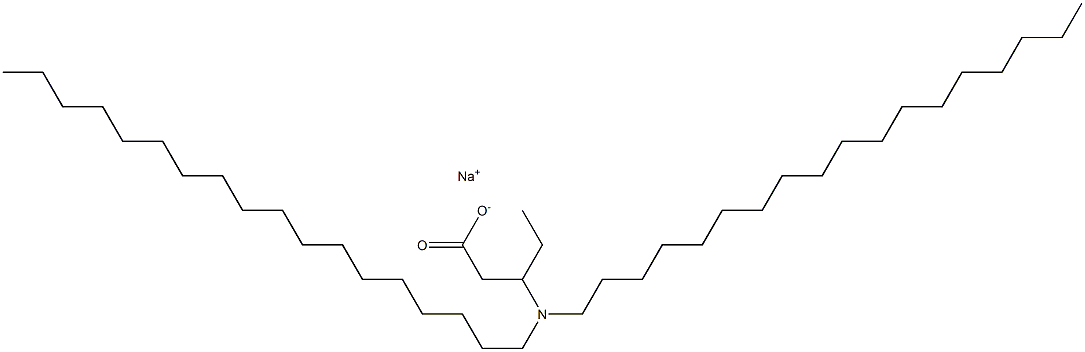 3-(ジオクタデシルアミノ)吉草酸ナトリウム 化学構造式