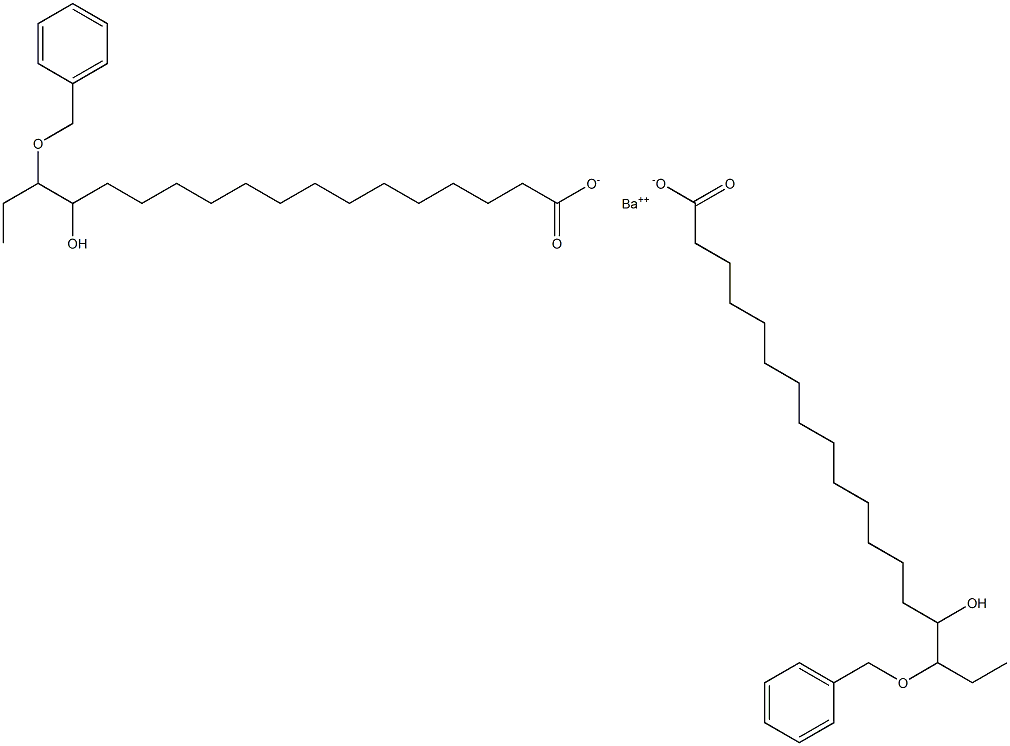 Bis(16-benzyloxy-15-hydroxystearic acid)barium salt,,结构式