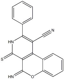 3,4-Dihydro-2-phenyl-5-imino-4-thioxo-5H-[1]benzopyrano[3,4-c]pyridine-1-carbonitrile Structure