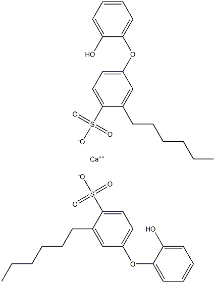 Bis(2'-hydroxy-3-hexyl[oxybisbenzene]-4-sulfonic acid)calcium salt,,结构式