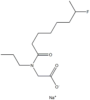 N-(7-Fluorocapryloyl)-N-propylglycine sodium salt Struktur