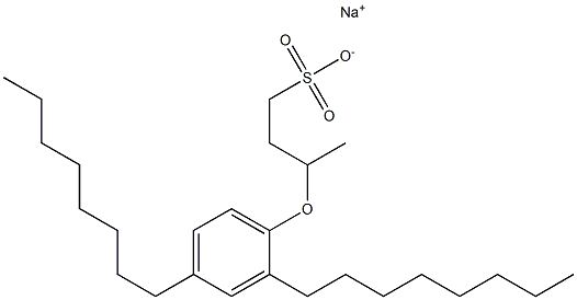 3-(2,4-ジオクチルフェノキシ)ブタン-1-スルホン酸ナトリウム 化学構造式