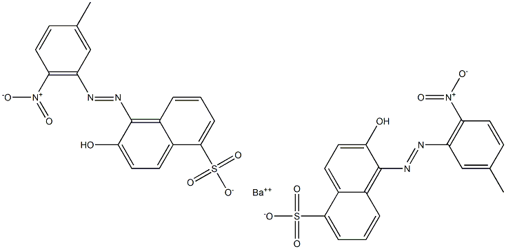 Bis[1-[(3-methyl-6-nitrophenyl)azo]-2-hydroxy-5-naphthalenesulfonic acid]barium salt,,结构式