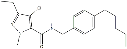 N-(4-Pentylbenzyl)-1-methyl-3-ethyl-4-chloro-1H-pyrazole-5-carboxamide Structure