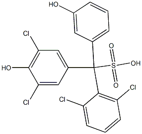 (2,6-Dichlorophenyl)(3,5-dichloro-4-hydroxyphenyl)(3-hydroxyphenyl)methanesulfonic acid Structure