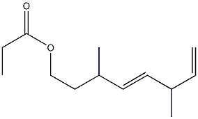 プロピオン酸3,6-ジメチル-4,7-オクタジエニル 化学構造式