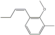 1-メトキシ-2-メチル-6-[(Z)-1-ブテニル]ベンゼン 化学構造式